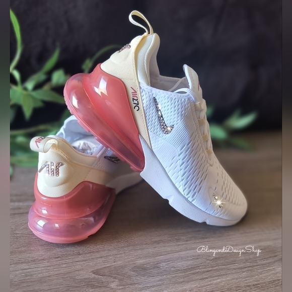 Bling Nike Women's Air Max 270 Sneakers Customized With Crystals Bling Shoes - Picture 4 of 7